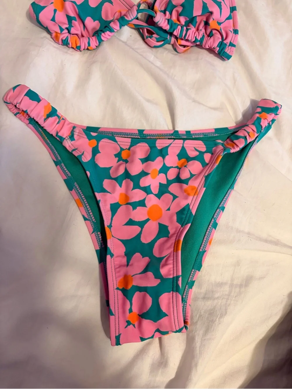 wild fable Pink & Green Floral Girls' Bikini Swim Set